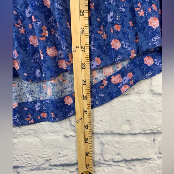 FP Free People Wildflower Fields Henley Tunic Blue Floral Top Boho Prairie XS - Picture 13 of 13